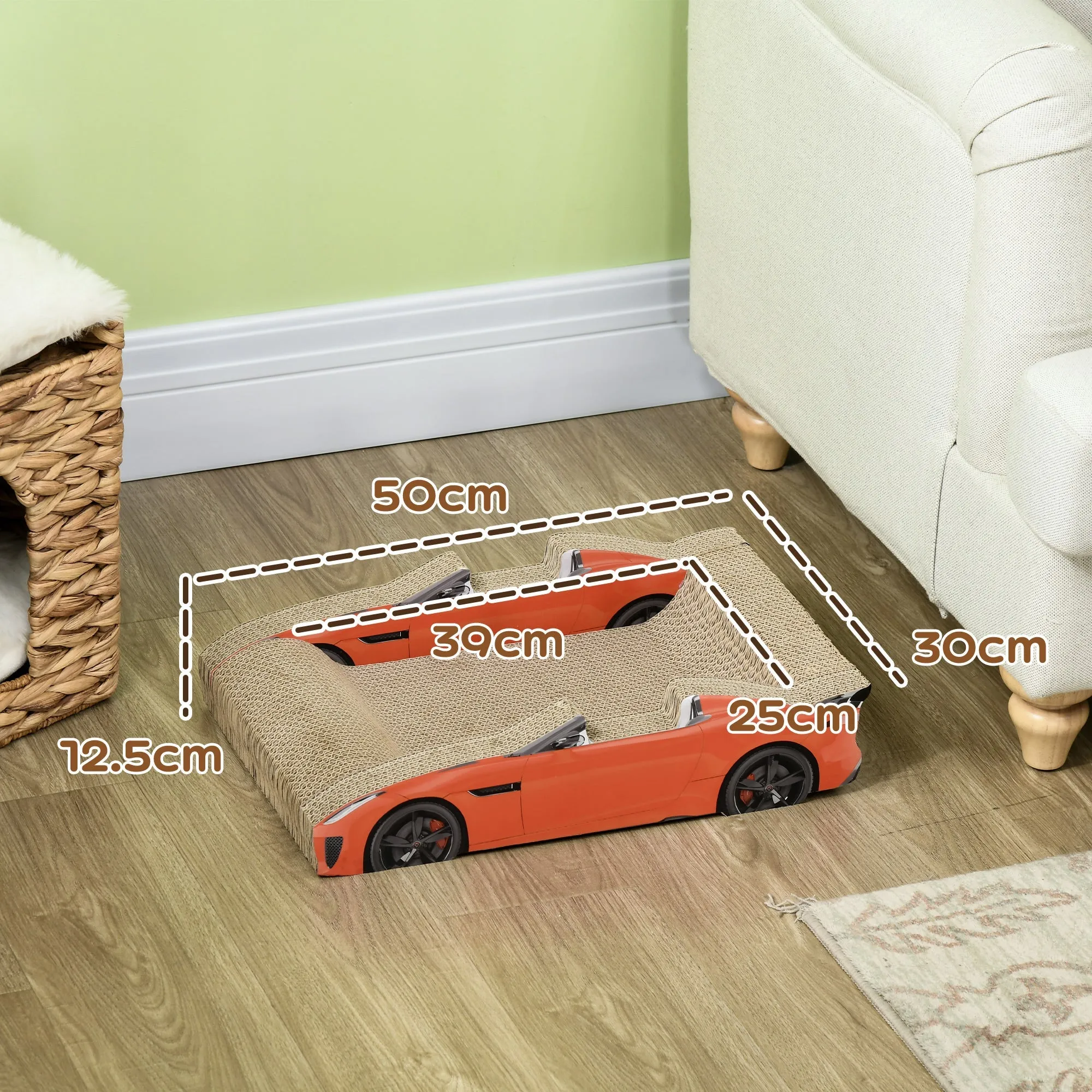 2 in 1 Cat Scratching Board with Catnip Car-shaped