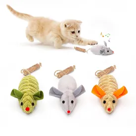 3Pcs Squeak Mice, Mouse-shaped cat toys