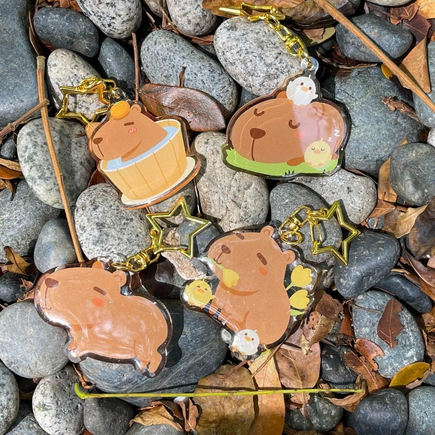 Acrylic Keychain - Capybara Jumping