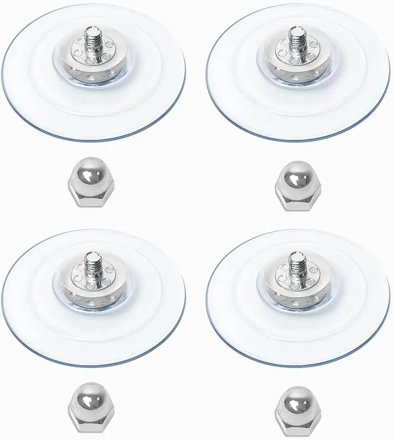 AMOSIJOY 4 Pack Cat Window Perch Suction Cup, Strong Adhesive Replacement Suction Cup with Screws for Foldable & Cordless Cat Window Hammock Seat