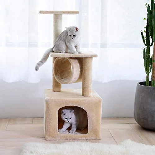 BEAU JARDIN 37 Inch Cat Trees and Towers Cat Condo for Kittens Cat Furniture Towers