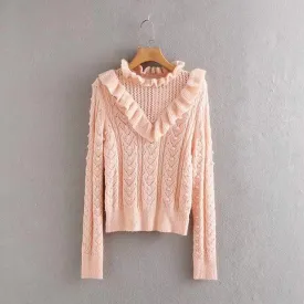 CASCADING O-NECK KNITTED SWEATERS