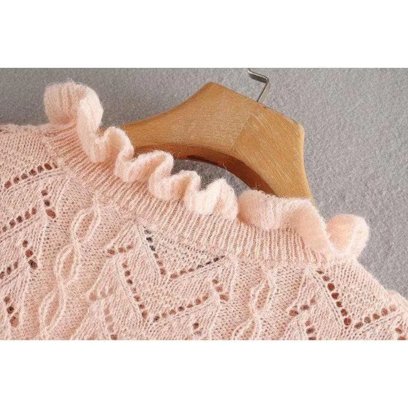 CASCADING O-NECK KNITTED SWEATERS