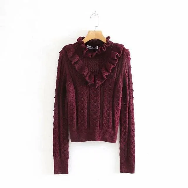 CASCADING O-NECK KNITTED SWEATERS