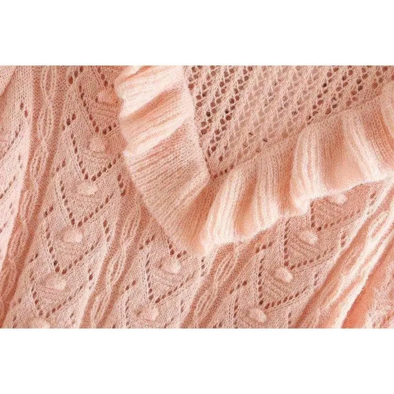 CASCADING O-NECK KNITTED SWEATERS