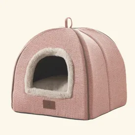Cat Beds for Indoor Cats - Cat House Cats Tent with Removable Washable Cushioned Pillow, Soft and Self Kitten beds,Pet Bed((Large,Pink)
