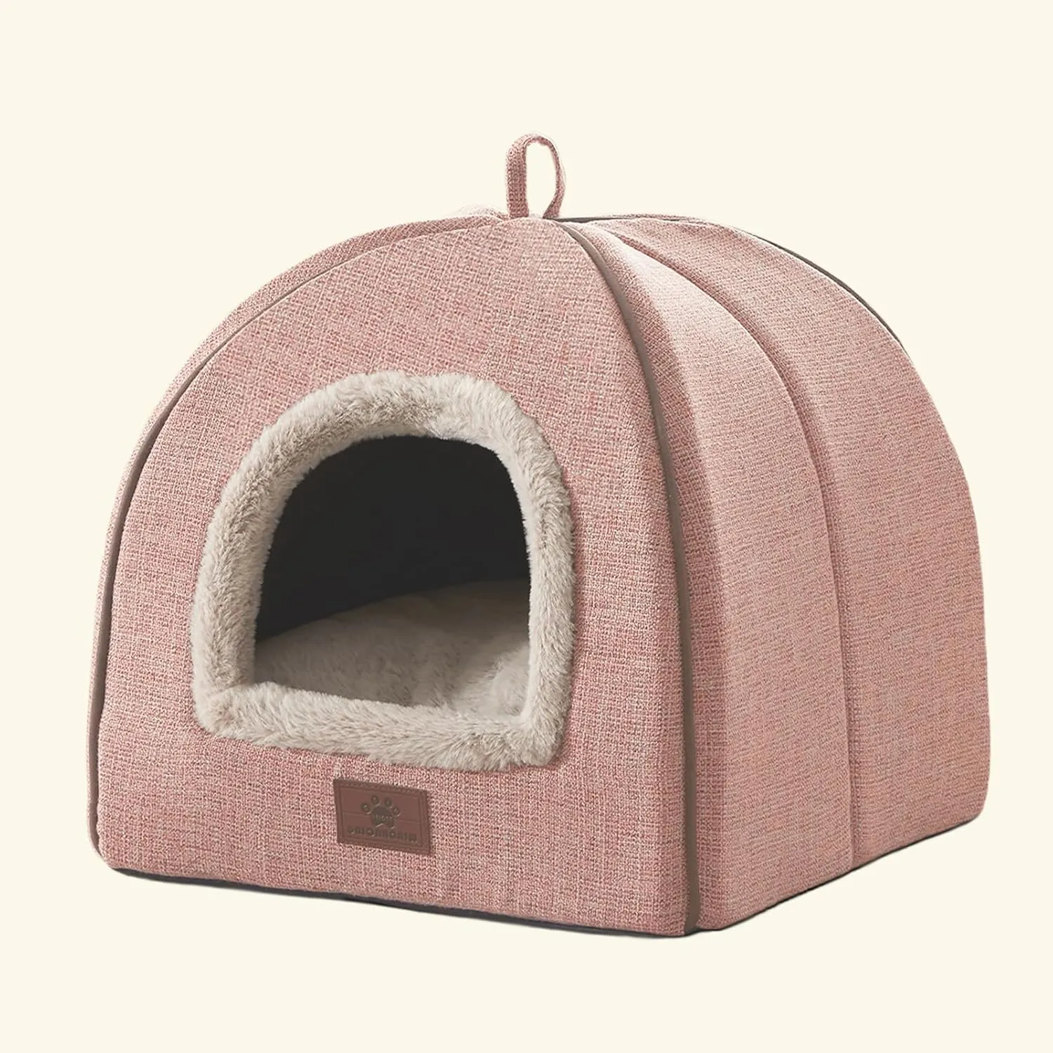 Cat Beds for Indoor Cats - Cat House Cats Tent with Removable Washable Cushioned Pillow, Soft and Self Kitten beds,Pet Bed((Large,Pink)