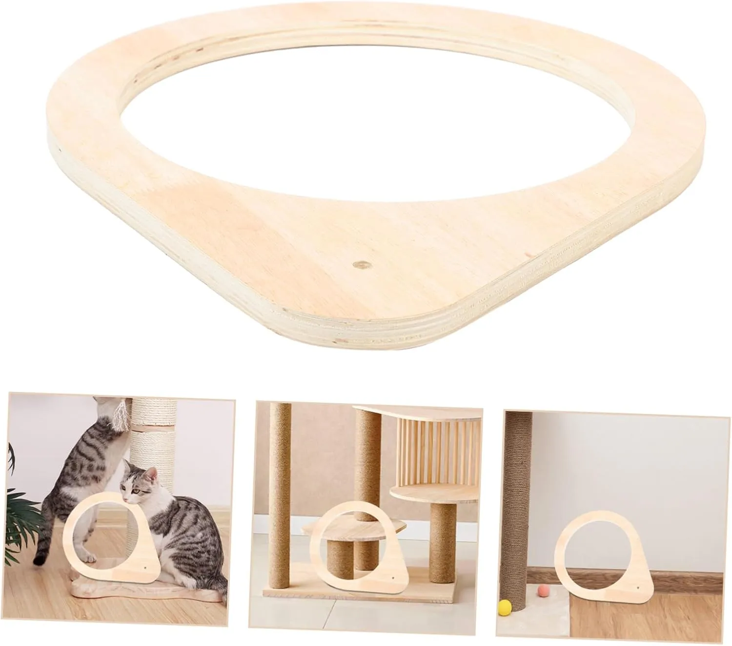 Cat Perch Frame and Scratching Post Accessory Wooden Cat Bed Holder Spacious Design for Play and Rest Modern Minimalist Supply