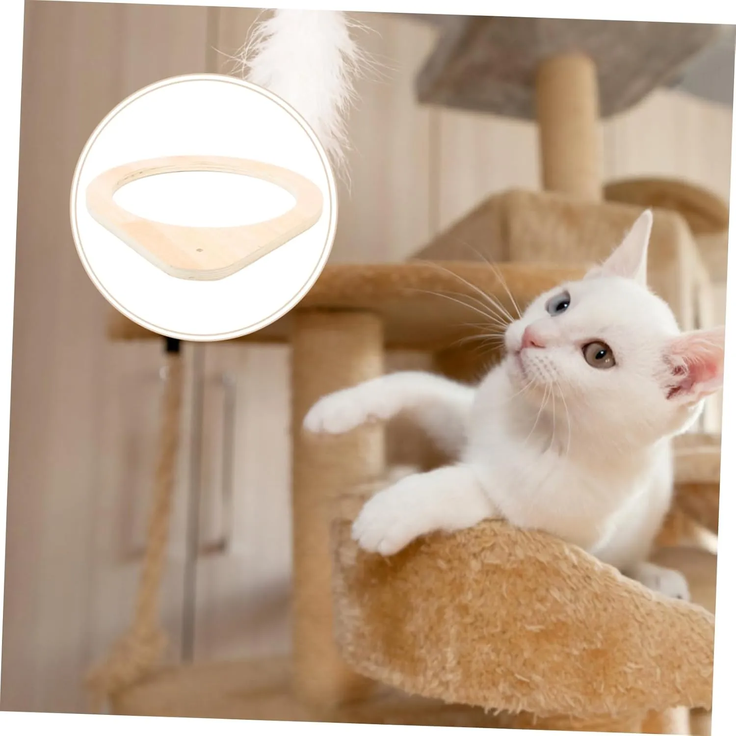 Cat Perch Frame and Scratching Post Accessory Wooden Cat Bed Holder Spacious Design for Play and Rest Modern Minimalist Supply