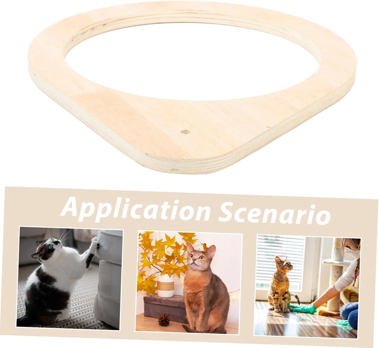 Cat Perch Frame and Scratching Post Accessory Wooden Cat Bed Holder Spacious Design for Play and Rest Modern Minimalist Supply