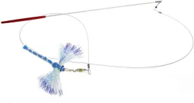 Cat Toy Teaser Wand - Dragonfly Katfly Teaser and Teaser Wand - Blue