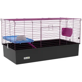 Chinchillas Small Rabbit Guinea Pig Small Animal Cage Pet Playhouse with Platform Ramp 99 x 52 x 53cm Black