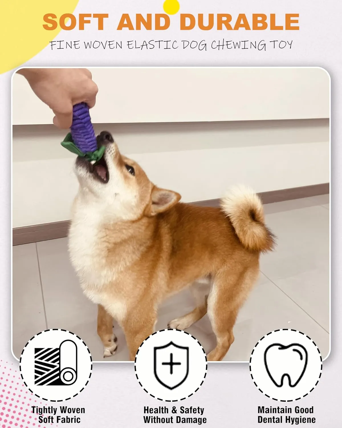 Dog Rope Toy,Tug of War Dog Toy,Puppy Teething Chews,Dog Chew Toys,Dog Toys for Medium/Small Dogs(Eggplant, Medium)