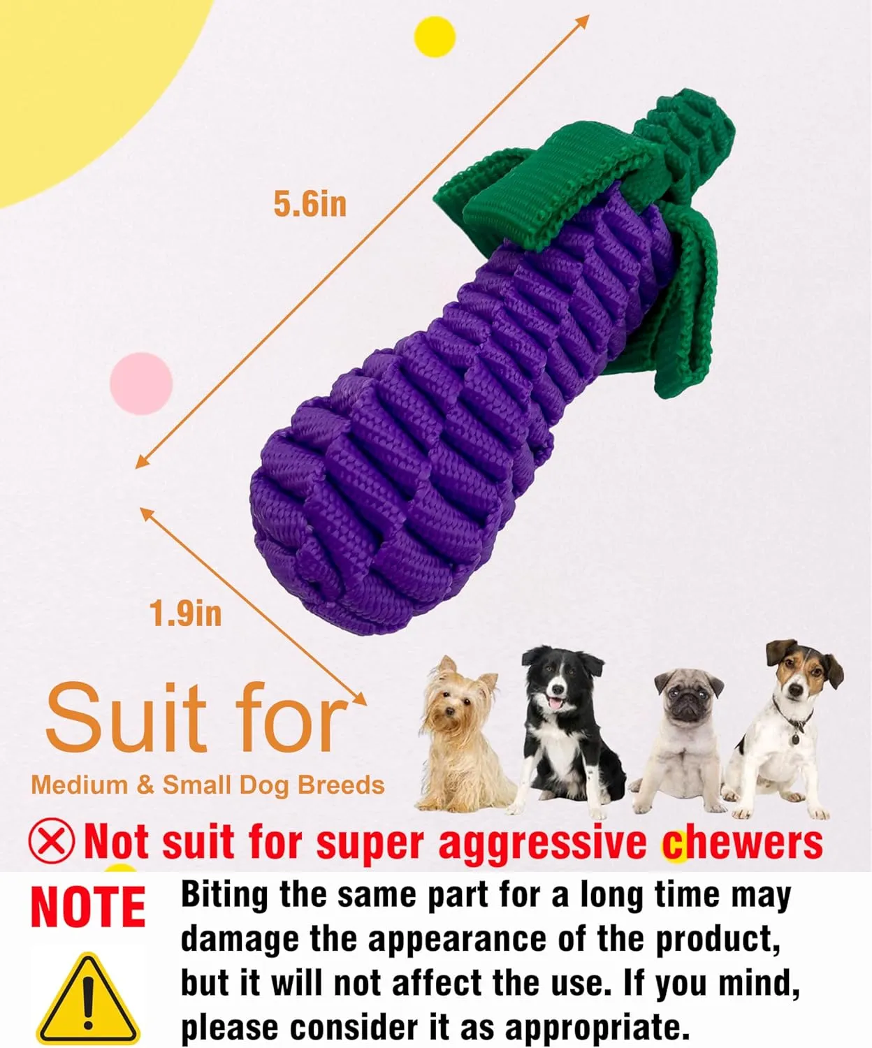Dog Rope Toy,Tug of War Dog Toy,Puppy Teething Chews,Dog Chew Toys,Dog Toys for Medium/Small Dogs(Eggplant, Medium)