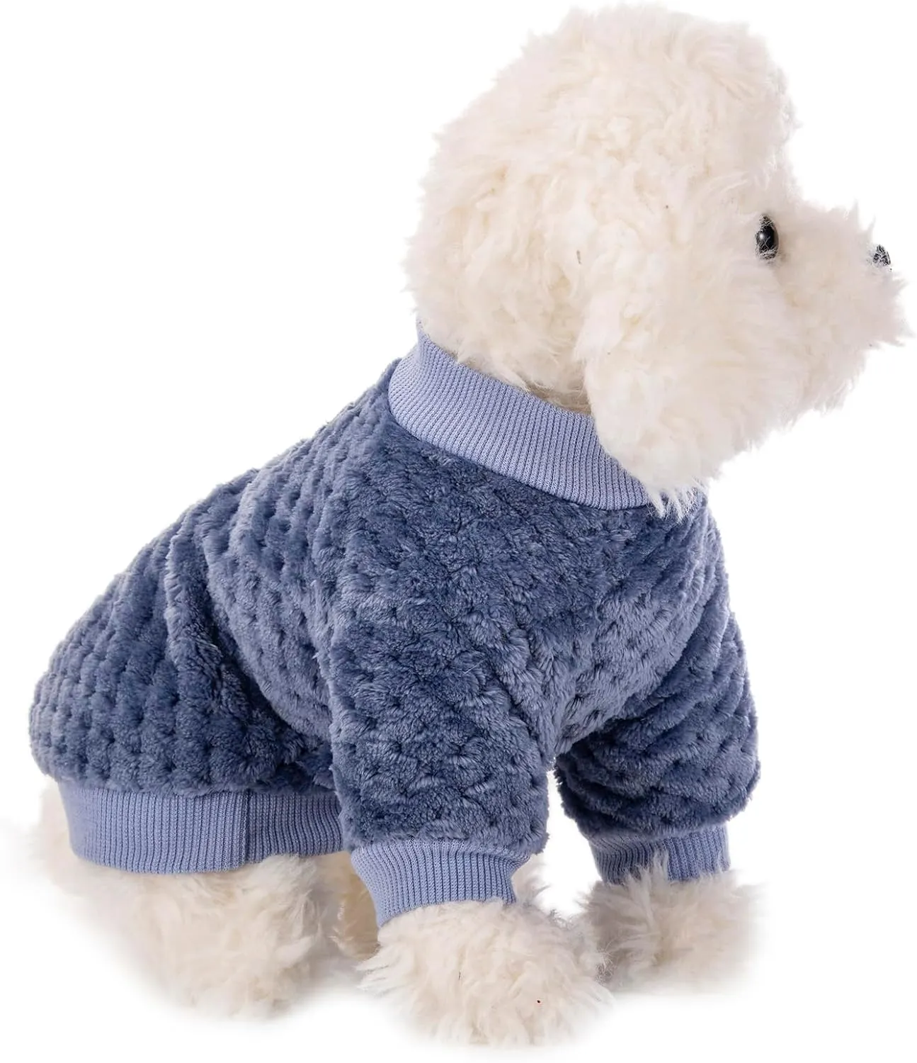 Dog Sweater, 3 Pack Dog Sweaters for Small Medium Dogs or Cat, Warm Soft Flannel Pet Clothes for Dogs Girl or Boy, Dog Shirt Coat Jacket (Large, Grey Navy Sky Blue)