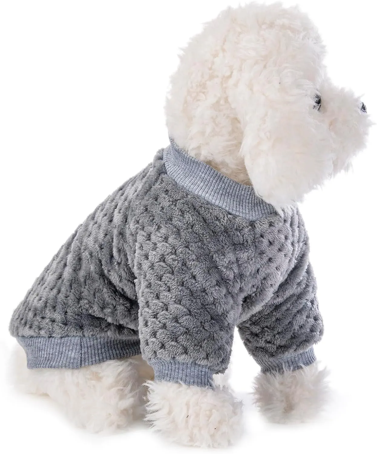 Dog Sweater, 3 Pack Dog Sweaters for Small Medium Dogs or Cat, Warm Soft Flannel Pet Clothes for Dogs Girl or Boy, Dog Shirt Coat Jacket (Large, Grey Navy Sky Blue)