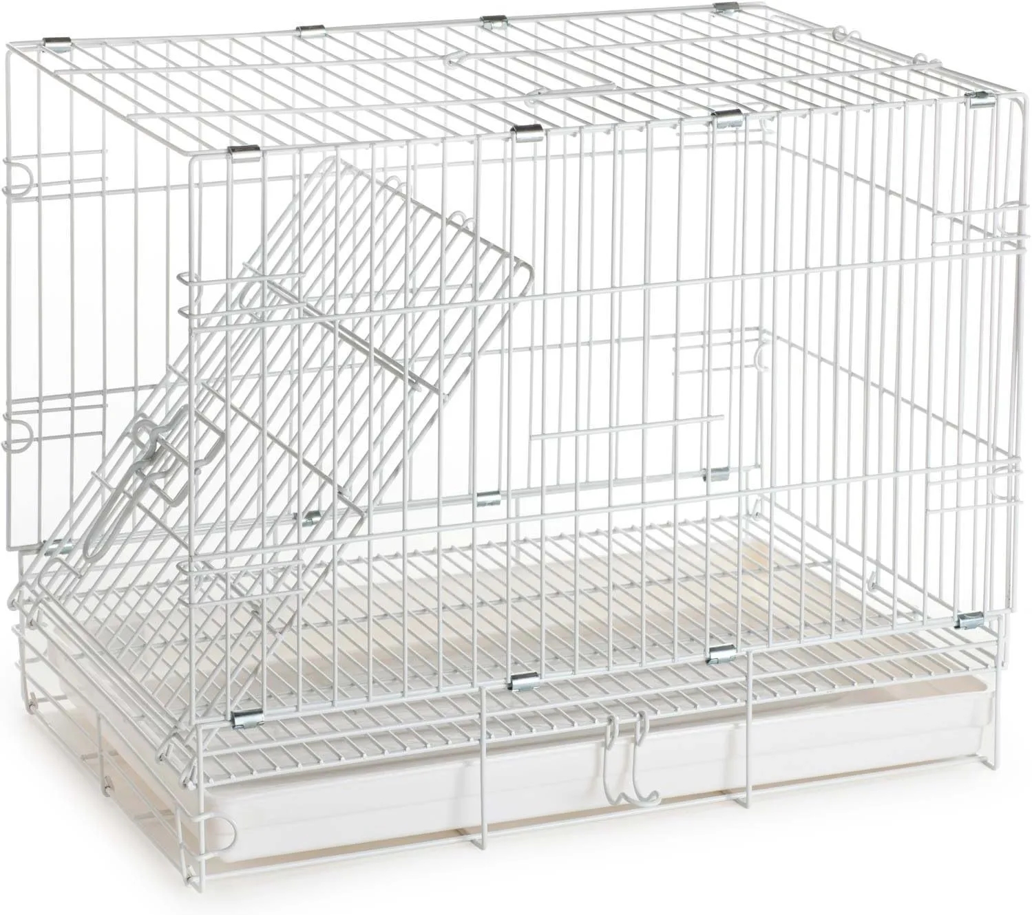 Easy Foldable Travel Vet Bird Parrot Cage Carrier Handle with Stainless Feeder Bowls and Natural Wooden Stand Perch Prevent Beaks Out