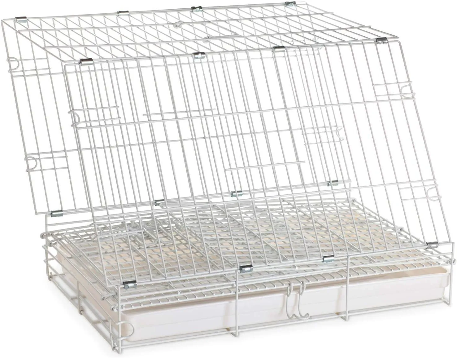 Easy Foldable Travel Vet Bird Parrot Cage Carrier Handle with Stainless Feeder Bowls and Natural Wooden Stand Perch Prevent Beaks Out