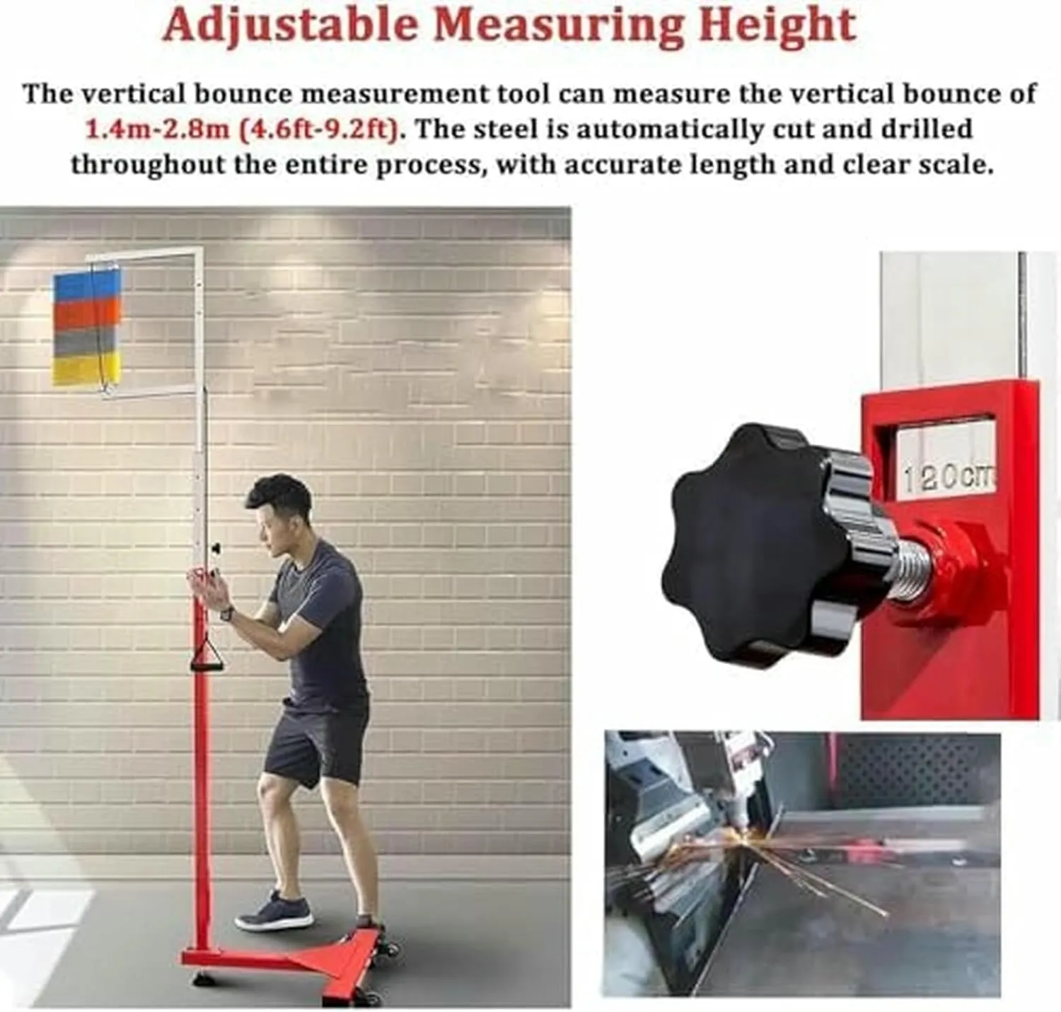 Free-Standing Jump Measurement TesterVertical Jump TesterVertical Jump Measurement Basketball Vertical Jump Tester Fitness Training Sport Challenger Physical Training Vertical Jump Tester~/