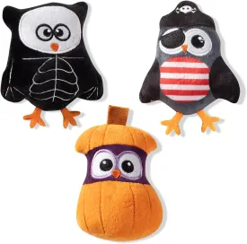Fringe Studio Mini Dog Toy Set, Owl-O-Ween, Set of 3 (289404), Multi-Colored