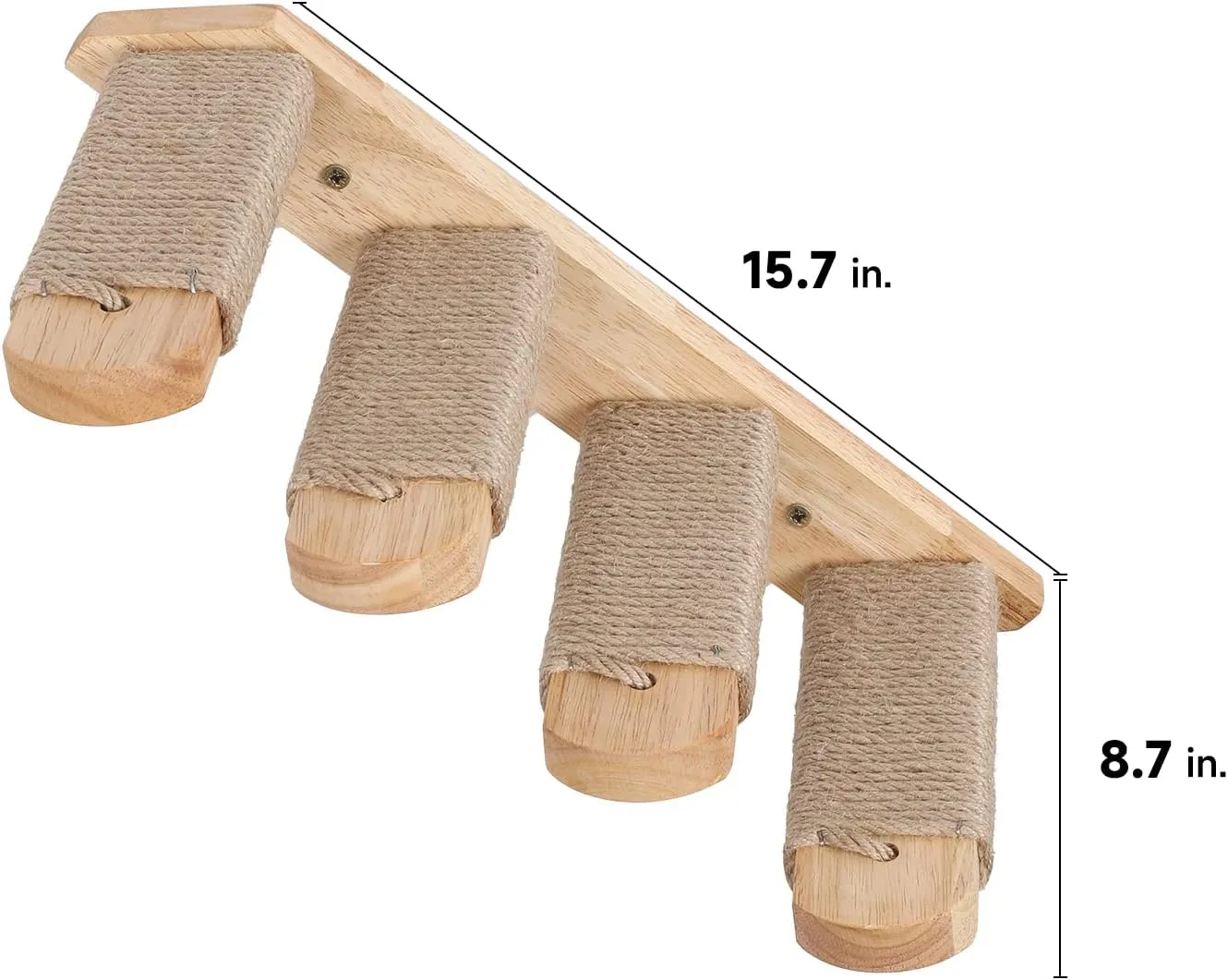 FUKUMARU Cat Climbing Shelf Wall Mounted, Four Step Cat Stairway with Jute Scratching for Kitten Perch Platform Walls Furniture - Right to Left