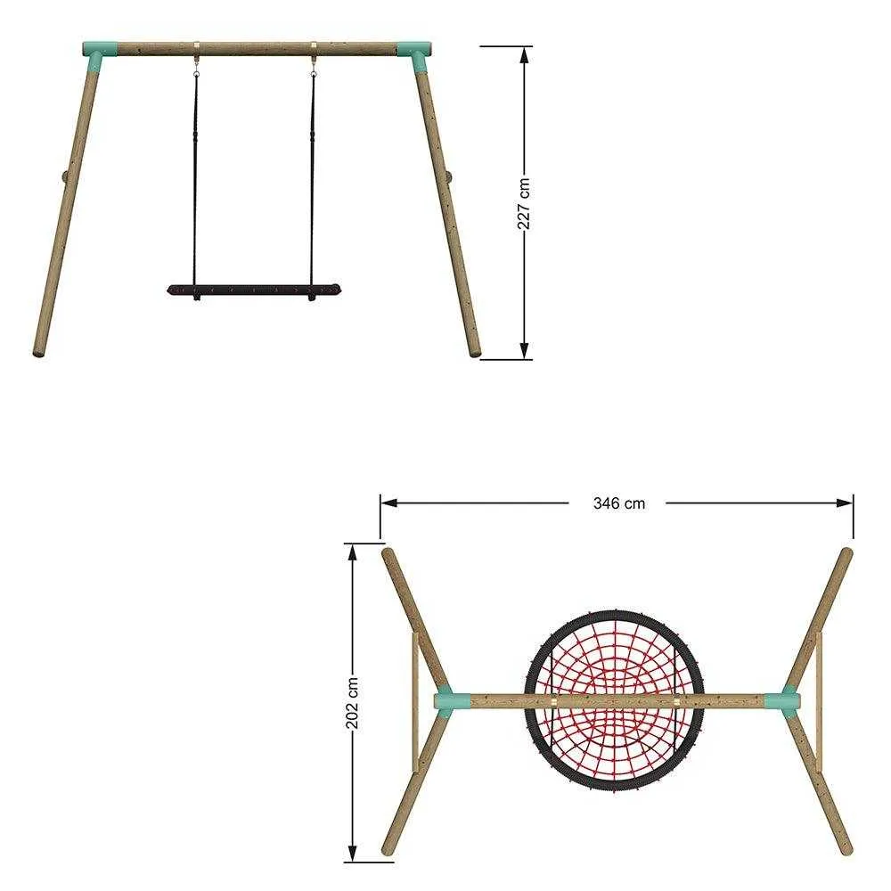 Go Wild 120cm Round Nest Swing Set