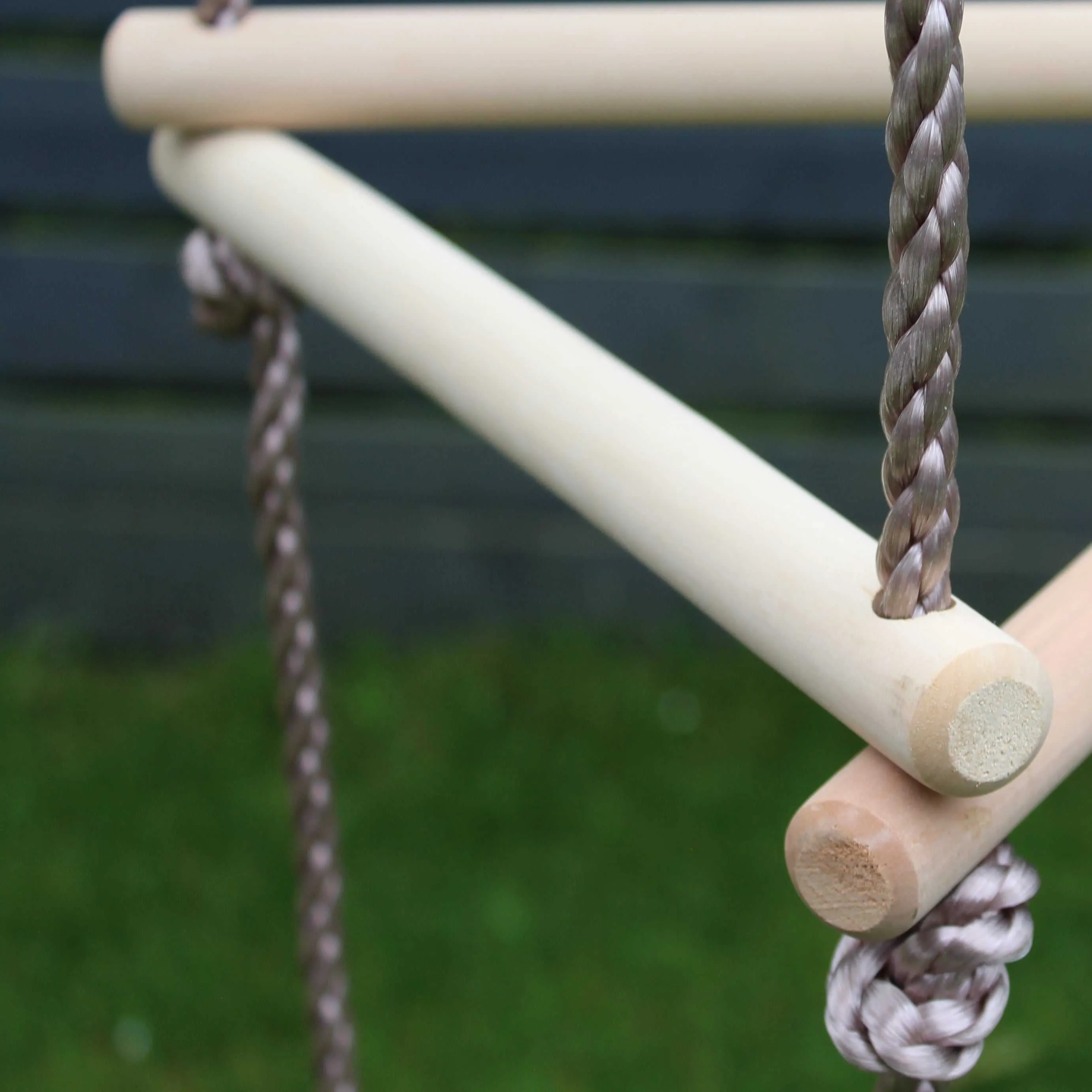 Go Wild 3 in 1 Rectangle Wooden Swing Set With Rope & Ladder