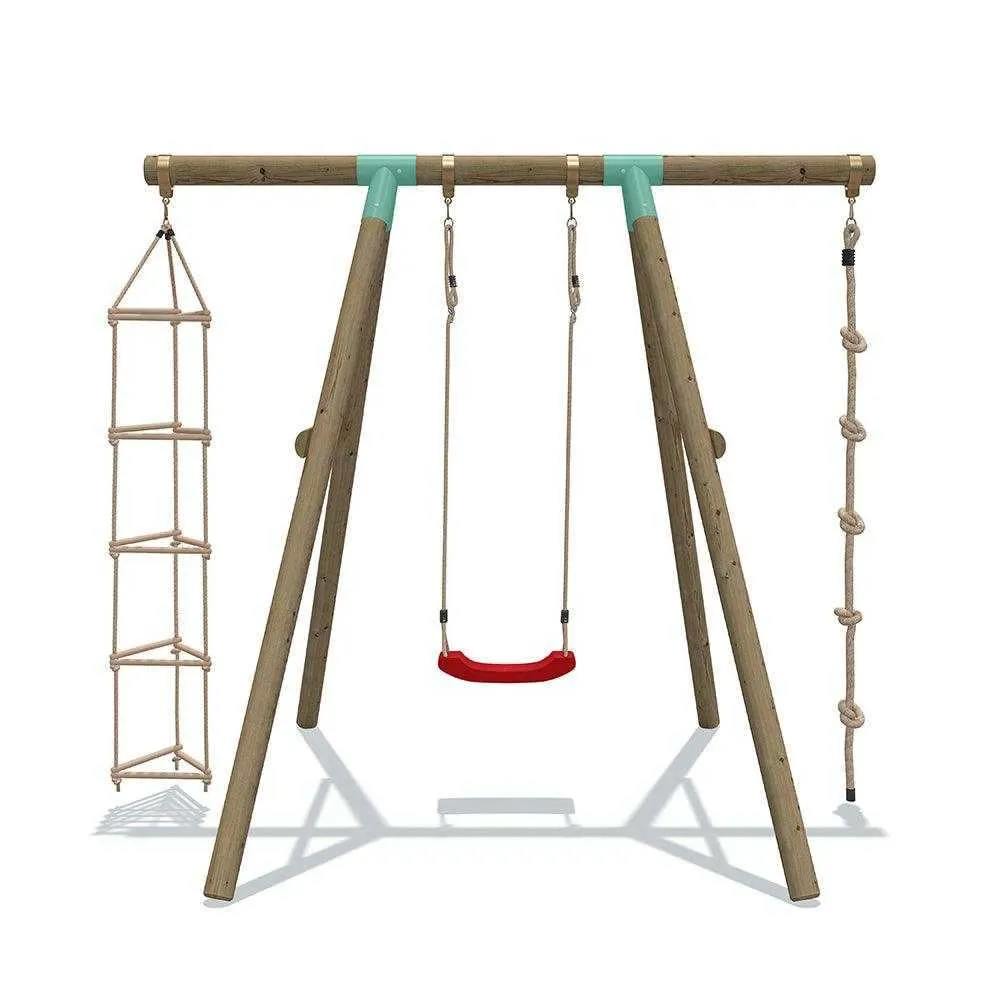 Go Wild 3 in 1 Wooden Swing Set