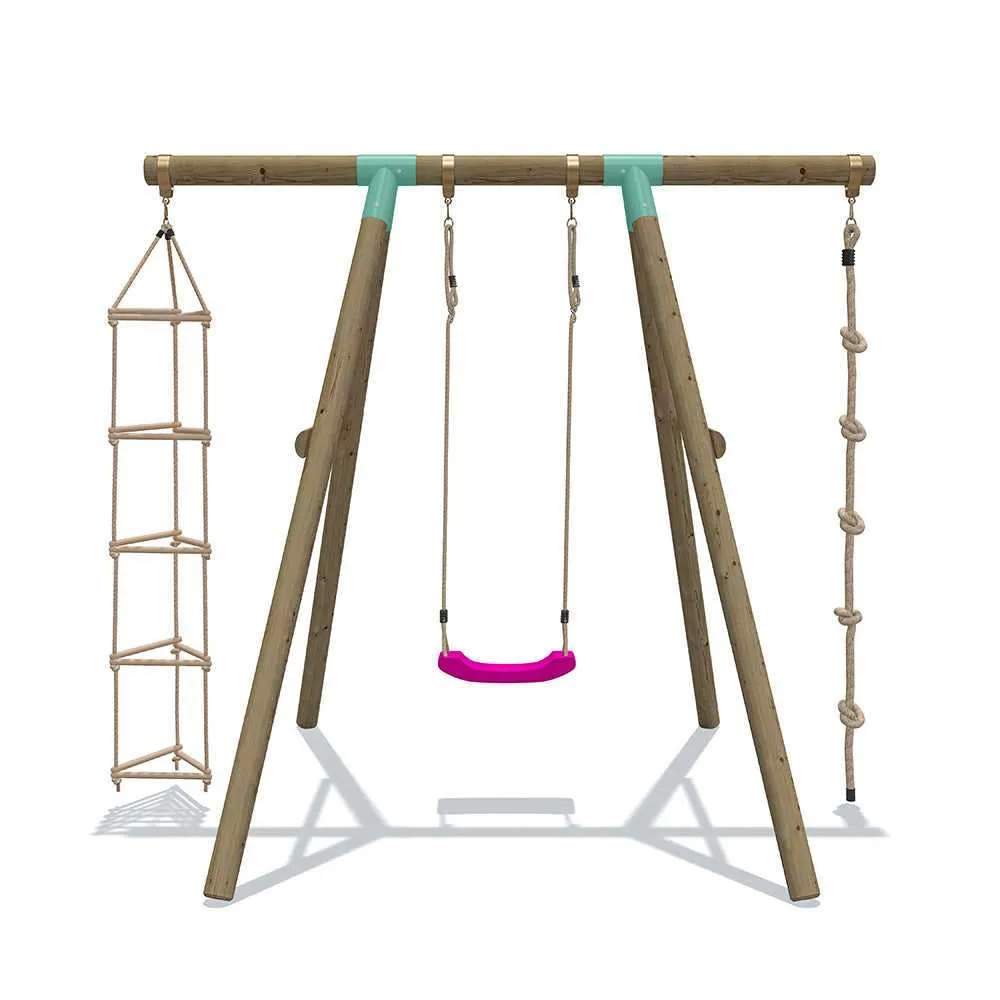 Go Wild 3 in 1 Wooden Swing Set
