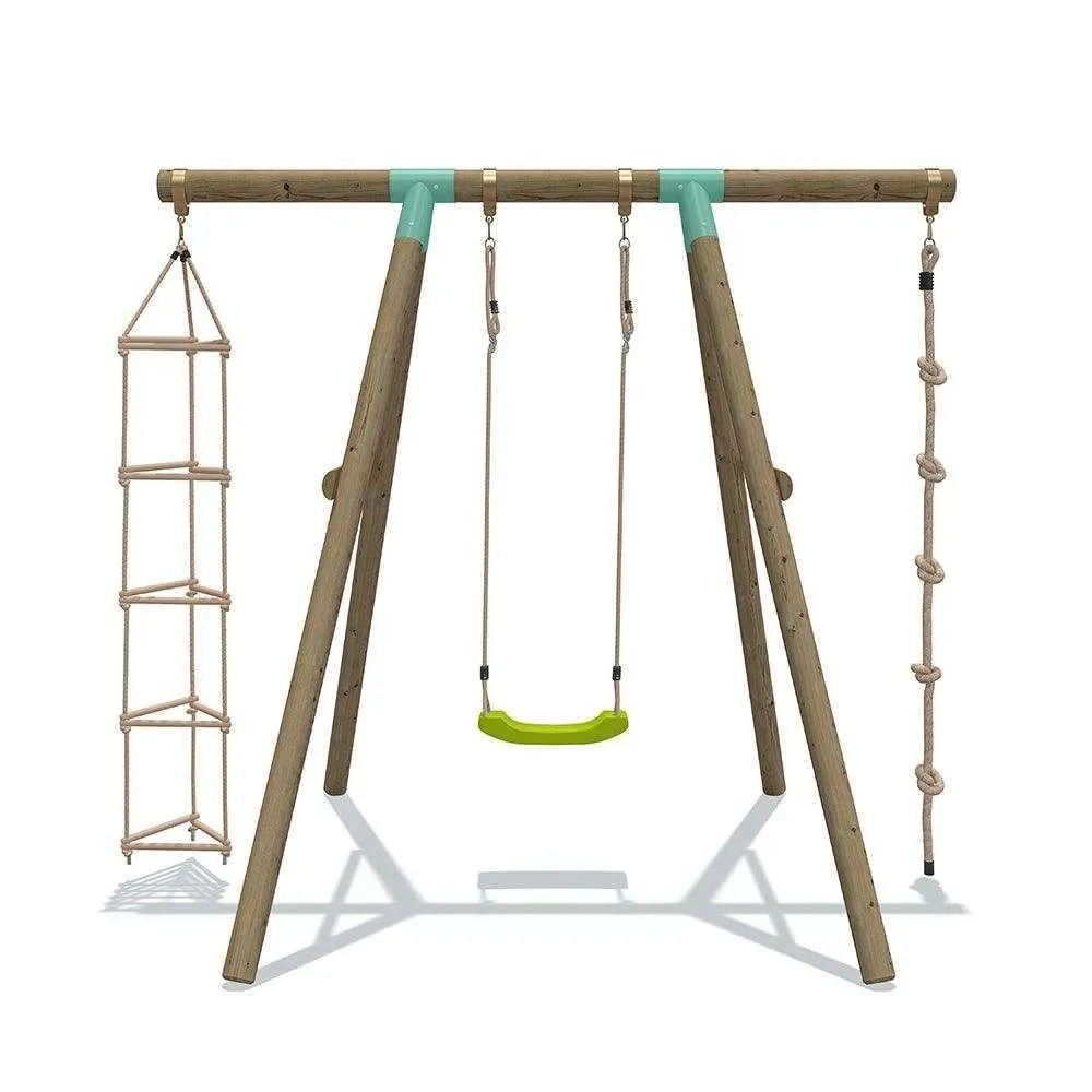 Go Wild 3 in 1 Wooden Swing Set