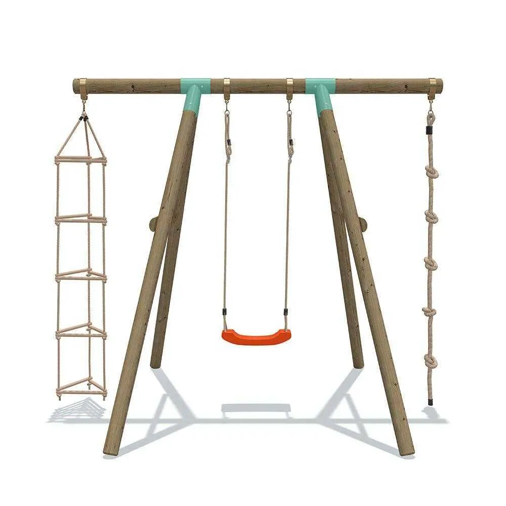 Go Wild 3 in 1 Wooden Swing Set