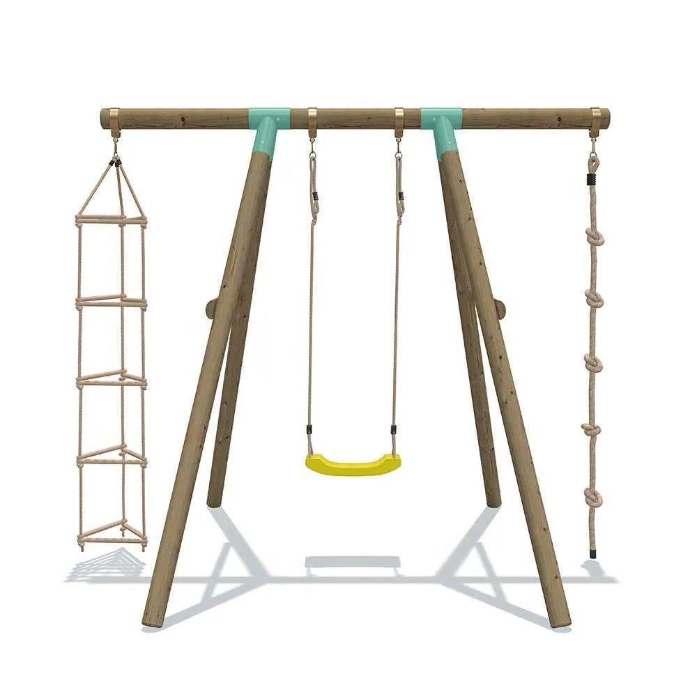 Go Wild 3 in 1 Wooden Swing Set