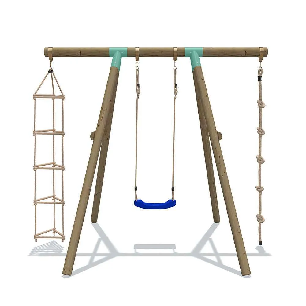 Go Wild 3 in 1 Wooden Swing Set