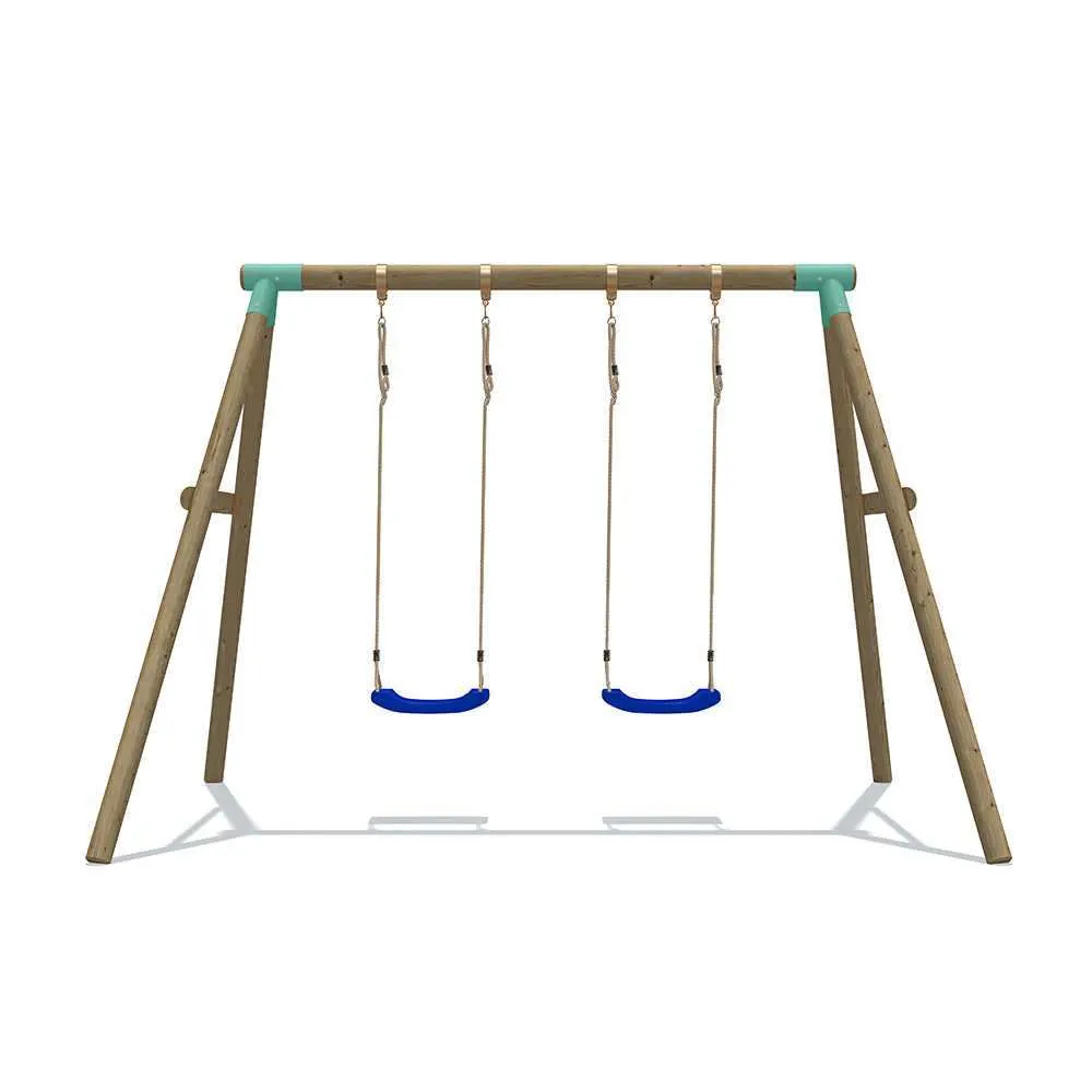 Go Wild Double Seat Wooden Swing Set