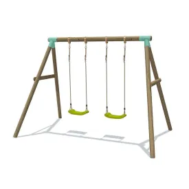 Go Wild Double Seat Wooden Swing Set