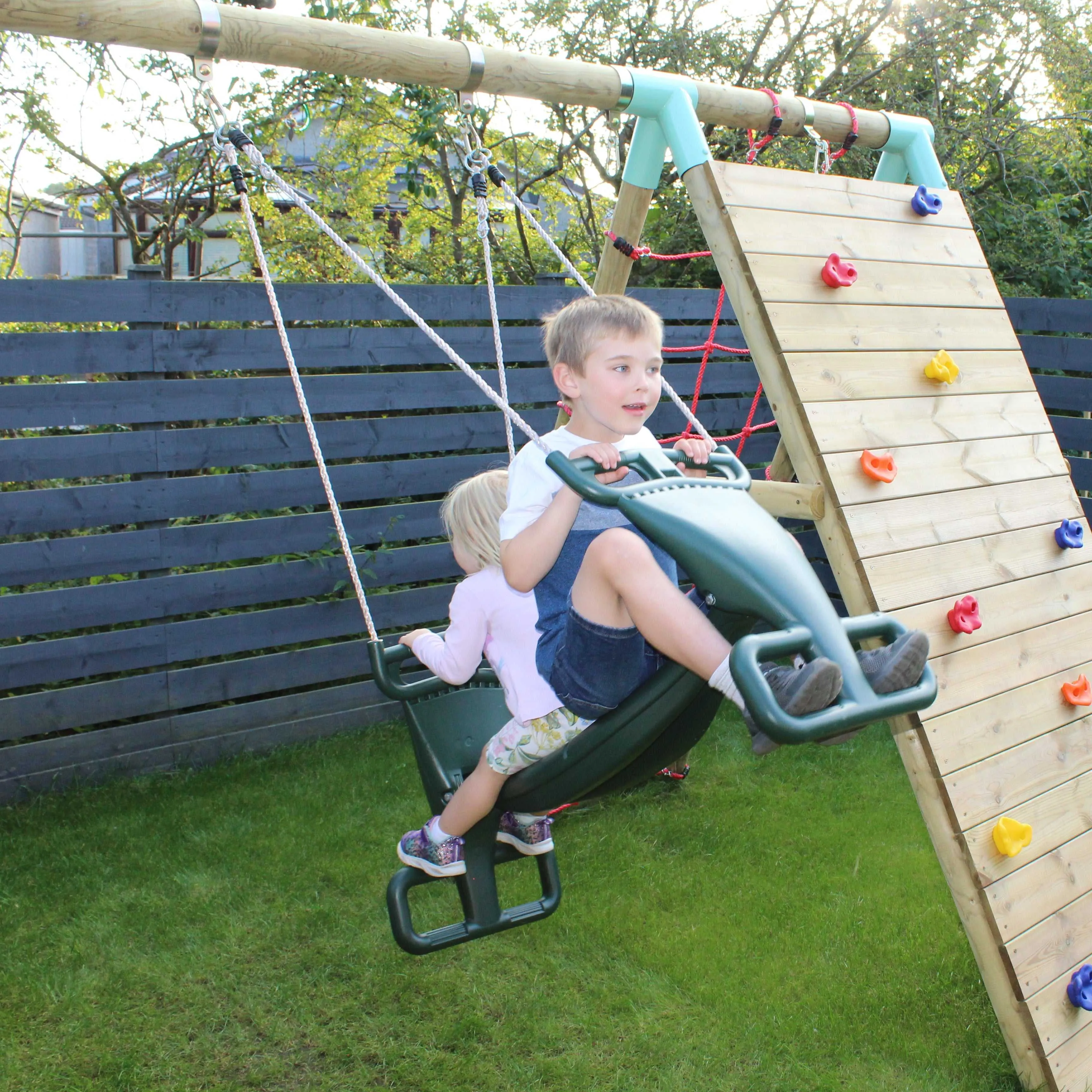 Go Wild Kids Wooden Glider Swing Set