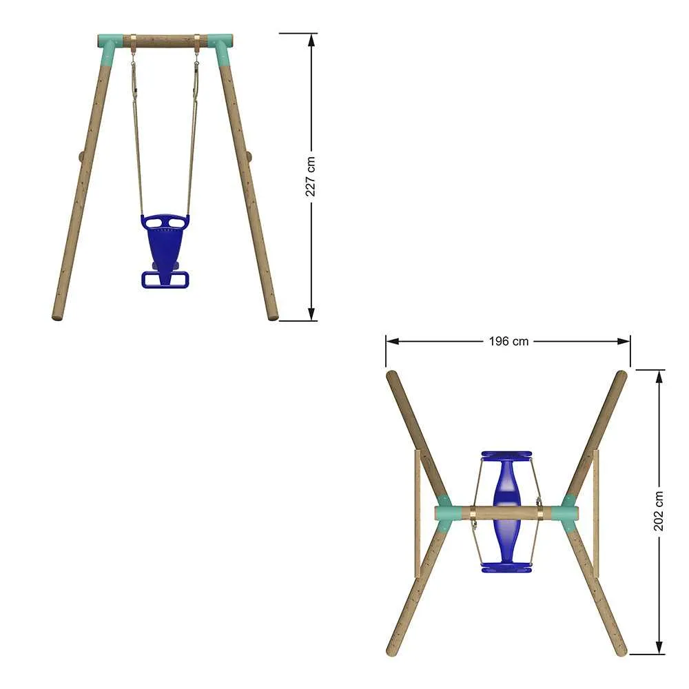 Go Wild Kids Wooden Glider Swing Set
