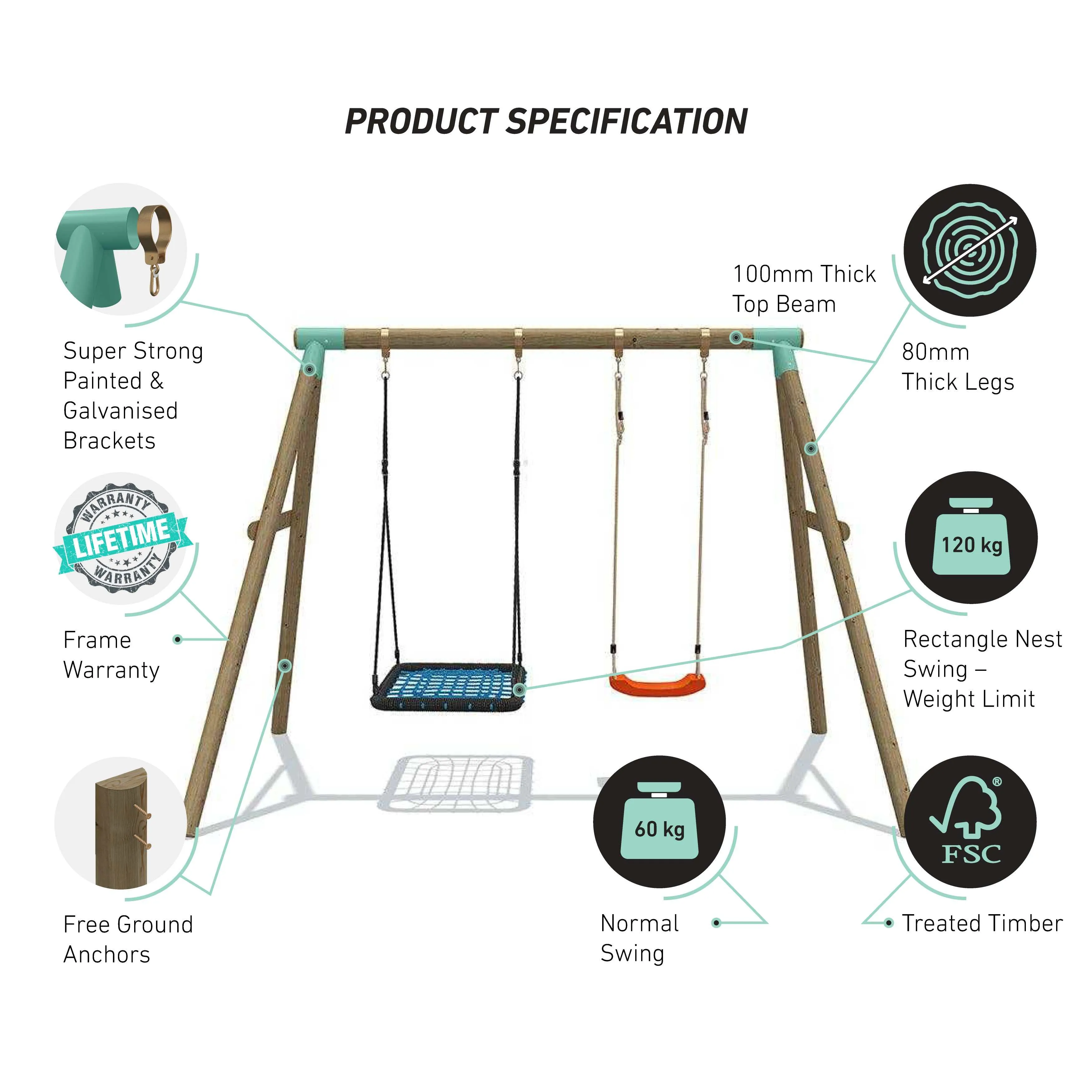Go Wild Rectangle Nest & Swing Set