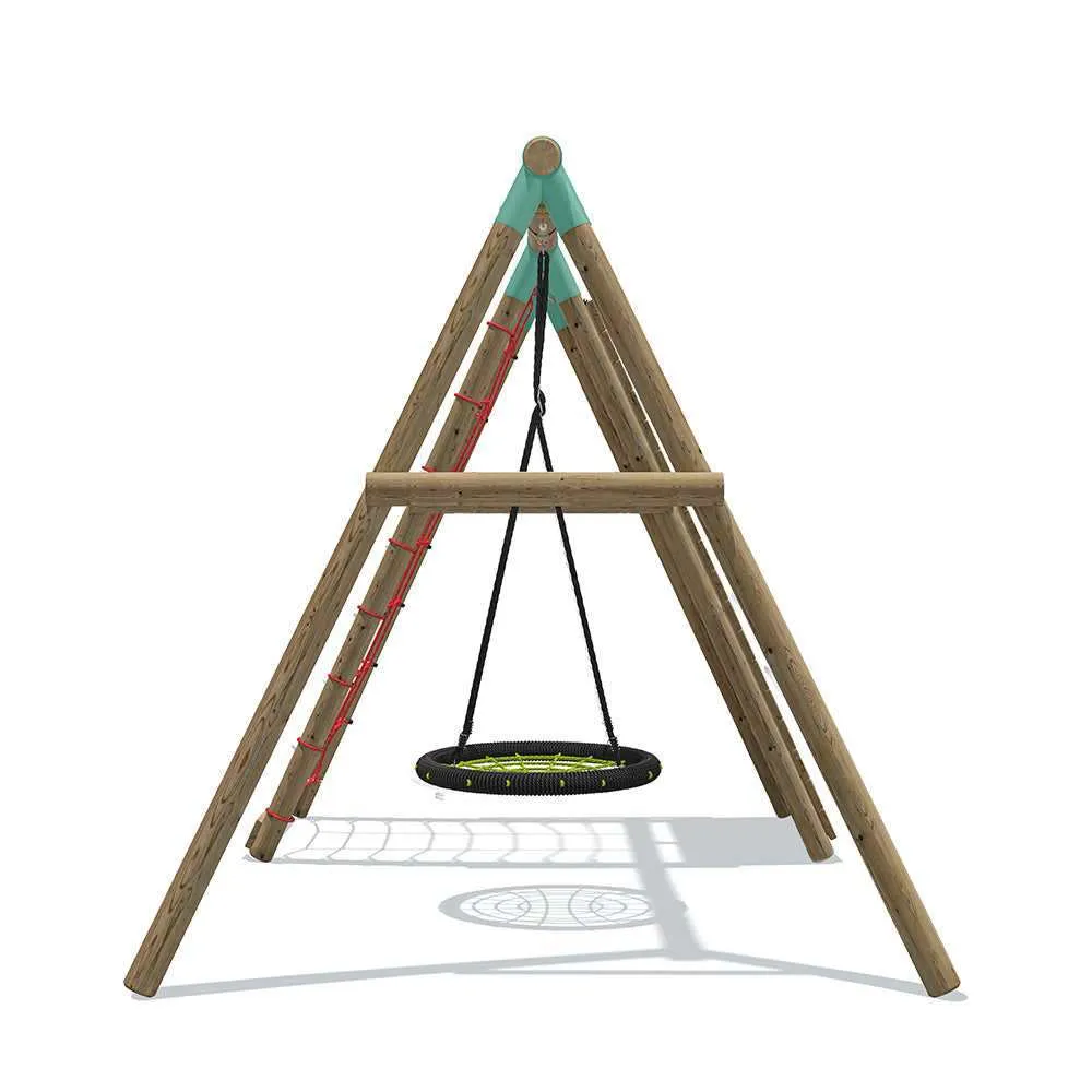 Go Wild Wooden Climber & 65cm Nest Swing Set