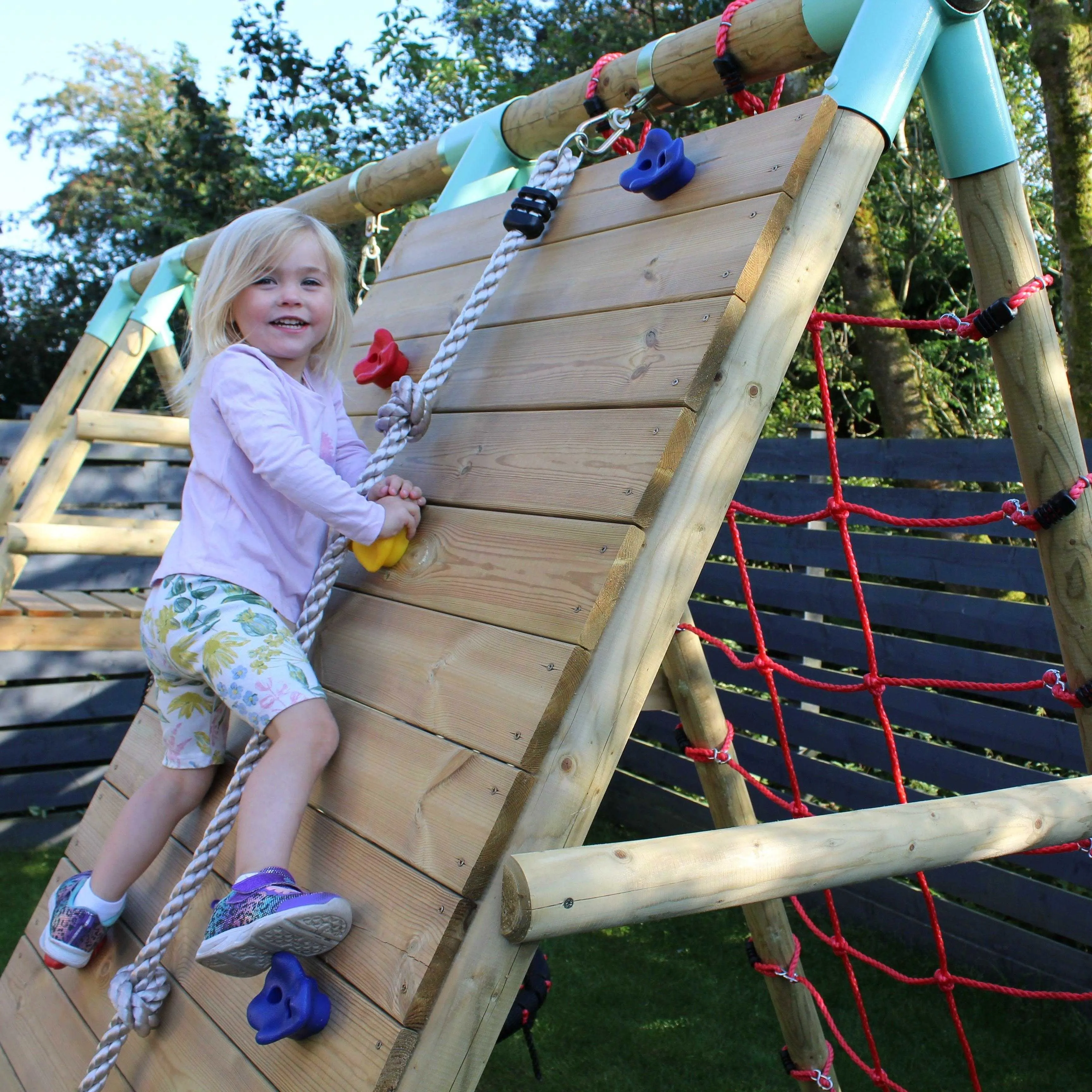 Go Wild Wooden Climber & 65cm Nest Swing Set