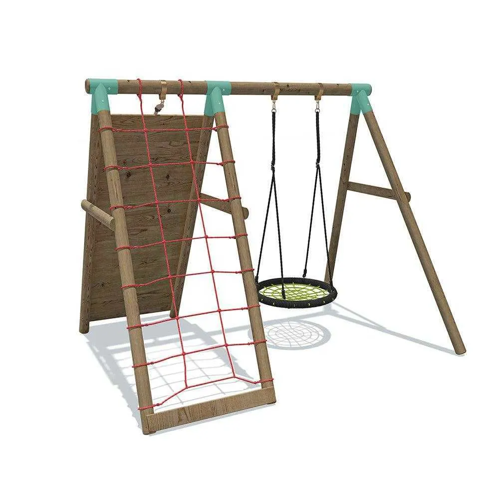 Go Wild Wooden Climber & 65cm Nest Swing Set