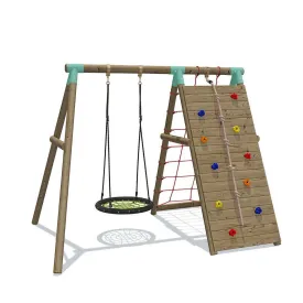 Go Wild Wooden Climber & 65cm Nest Swing Set