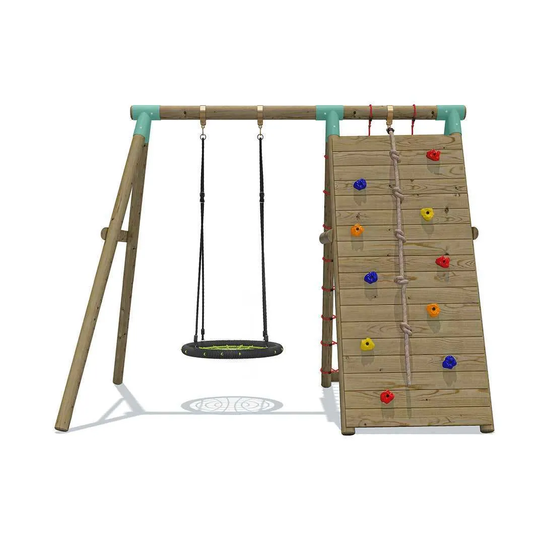 Go Wild Wooden Climber & 65cm Nest Swing Set