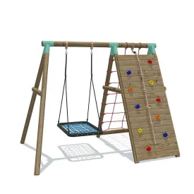 Go Wild Wooden Climber & Nest Swing Set