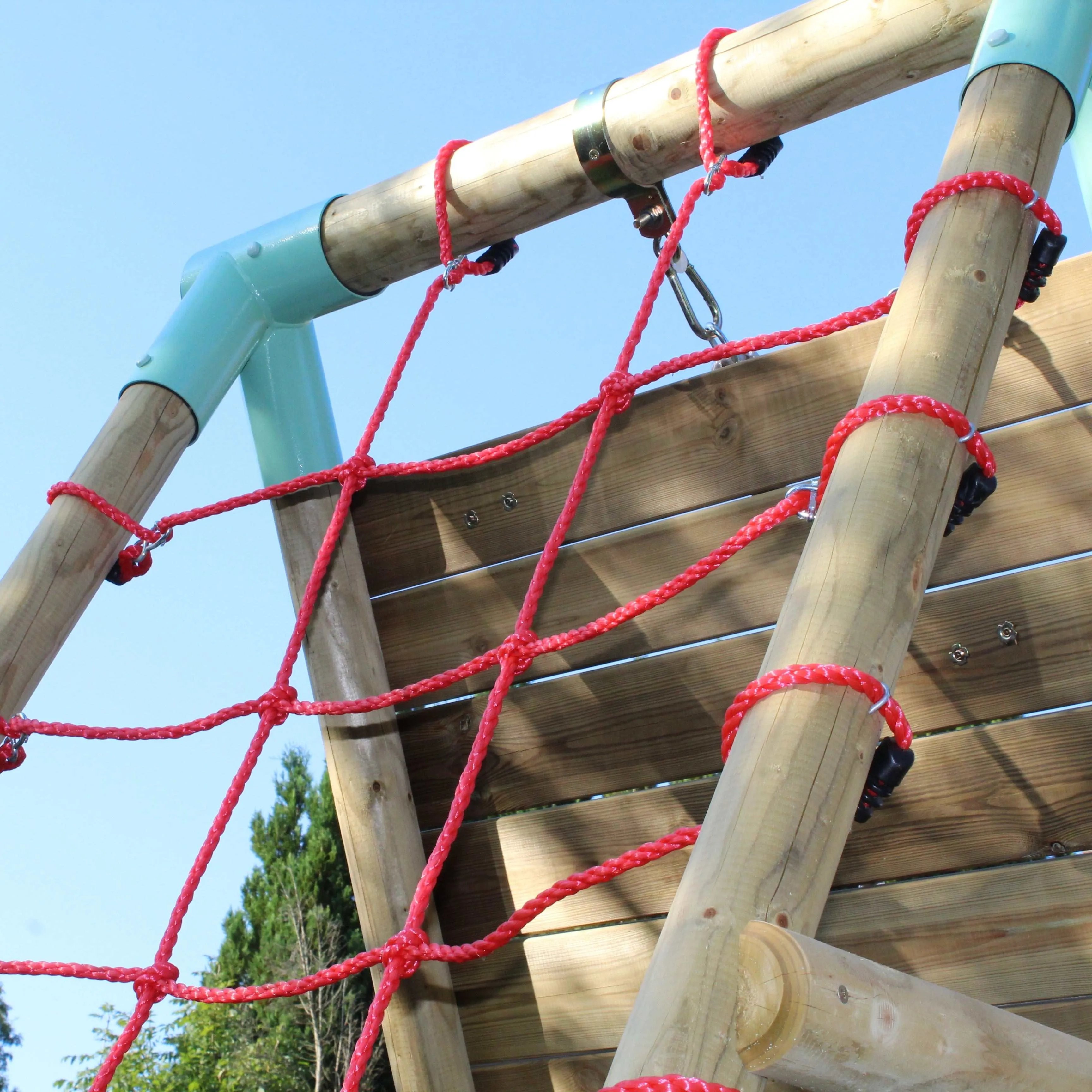 Go Wild Wooden Climber & Nest Swing Set