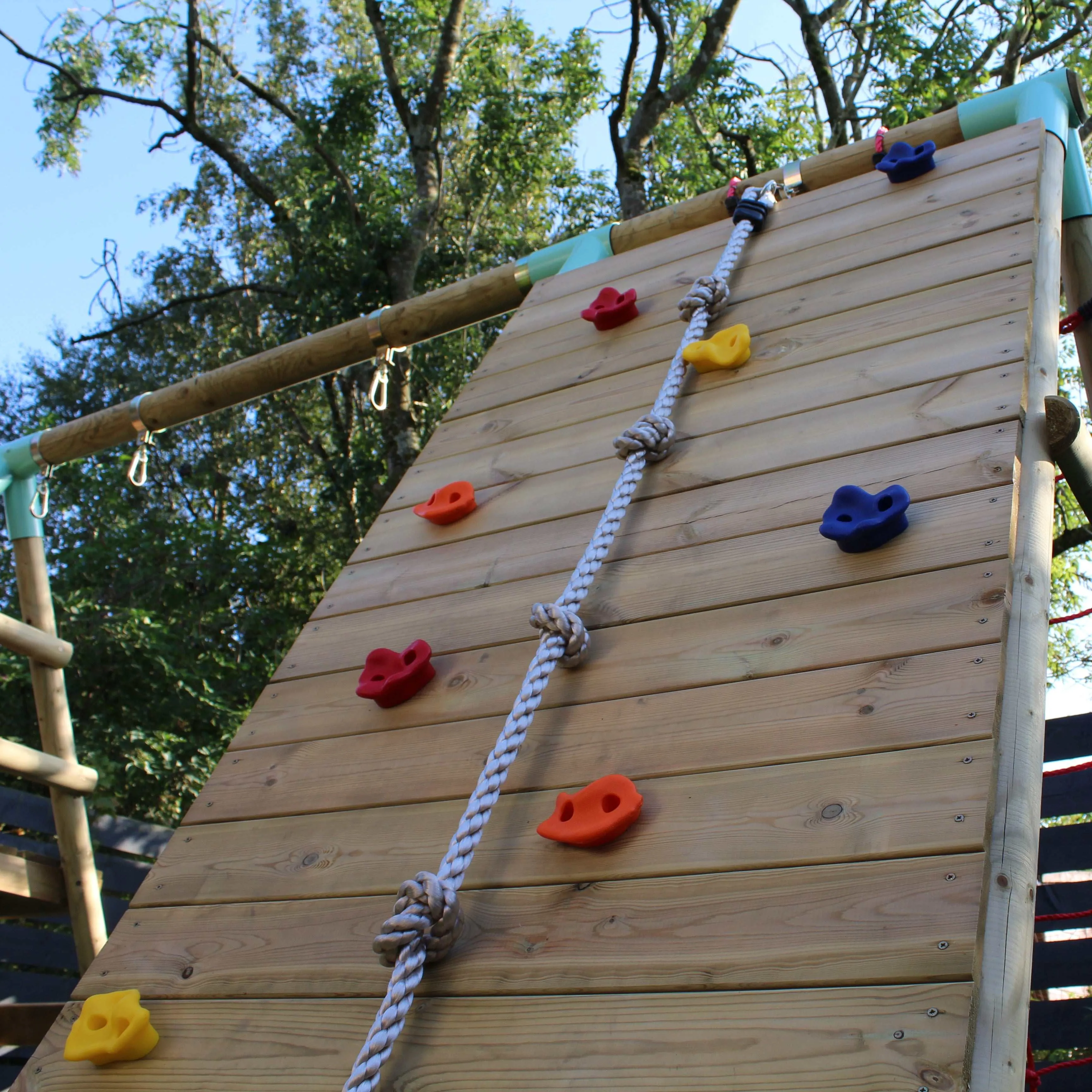 Go Wild Wooden Climber & Nest Swing Set