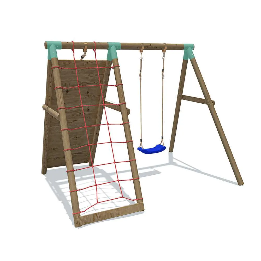 Go Wild Wooden Climber Swing Set