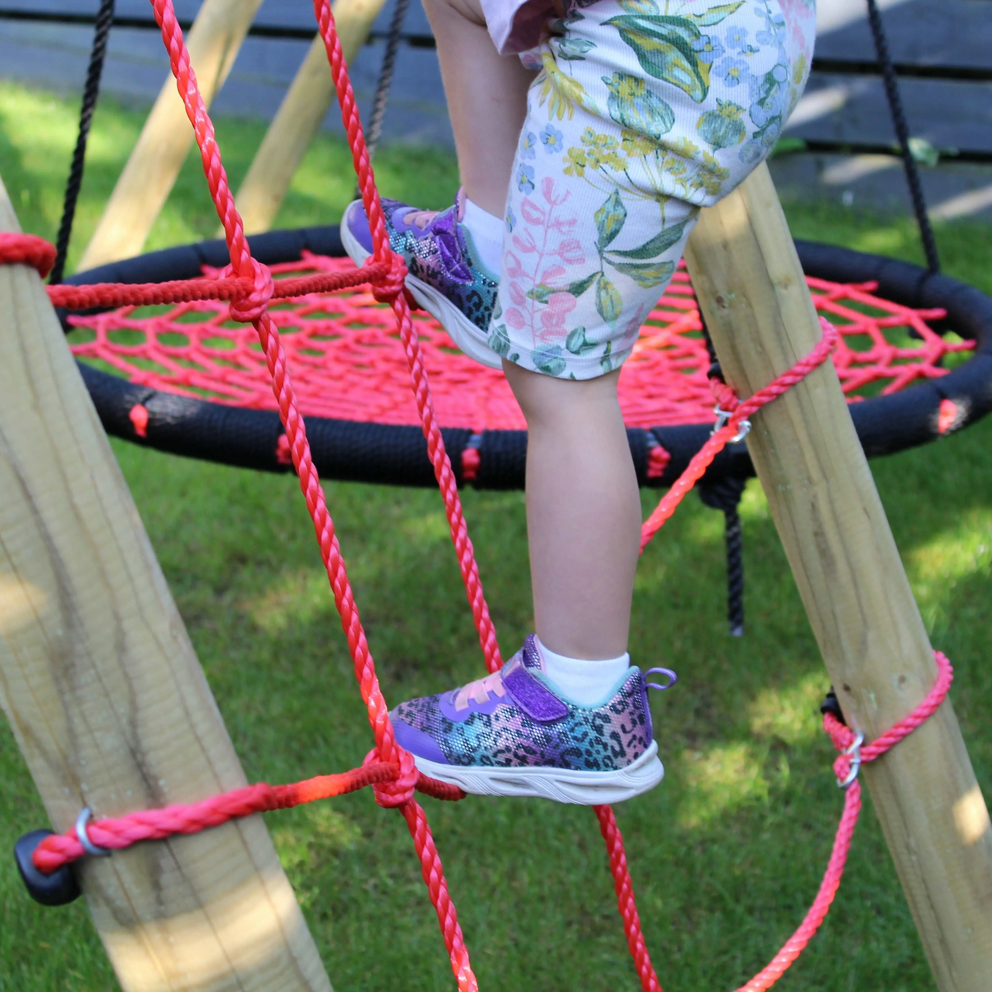 Go Wild Wooden Climber Swing Set