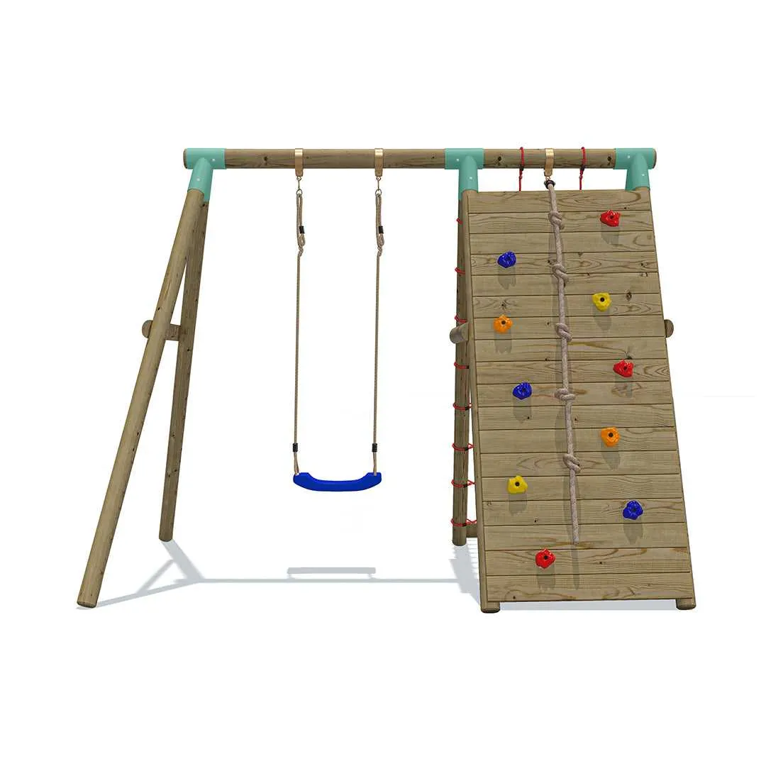 Go Wild Wooden Climber Swing Set