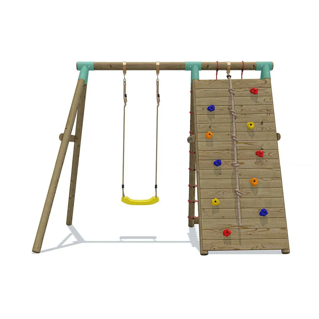 Go Wild Wooden Climber Swing Set